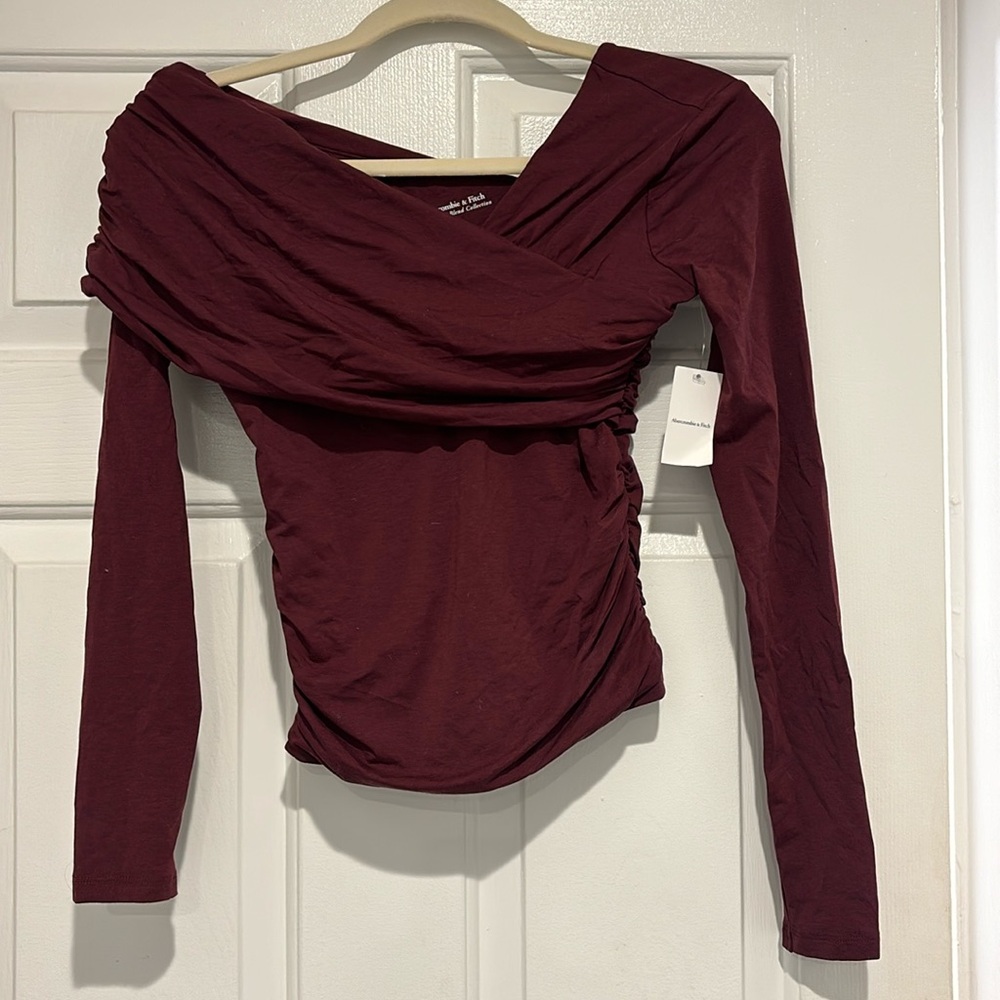 Burgundy A+F Crossover Top